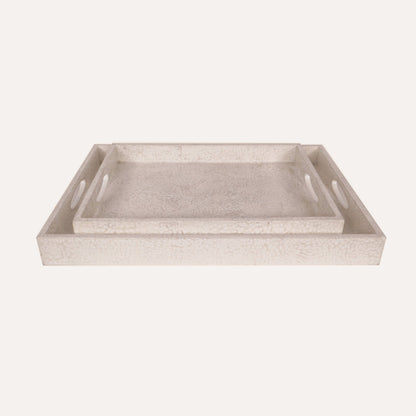 White Eggshell Lacquered Tray