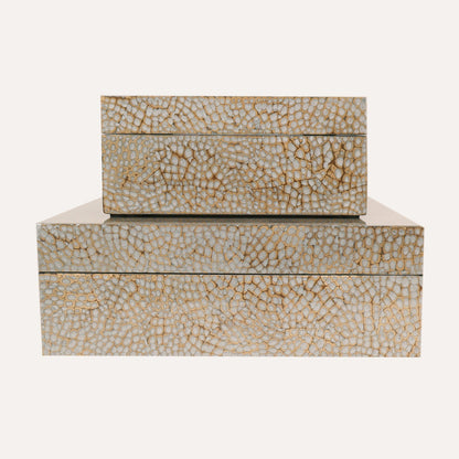 Grey/Gold Eggshell Lacquered Box