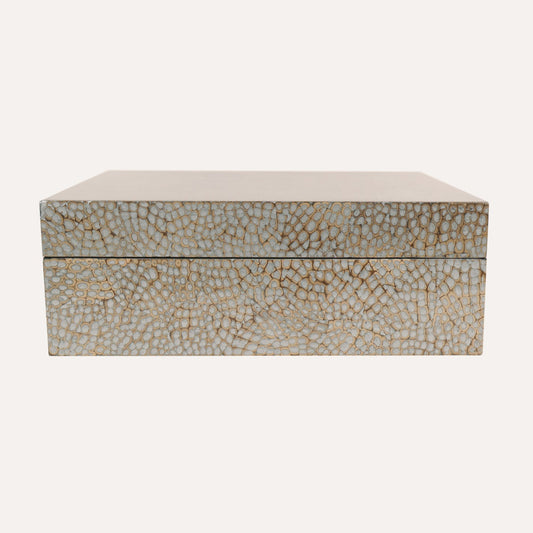 Grey/Gold Eggshell Lacquered Box