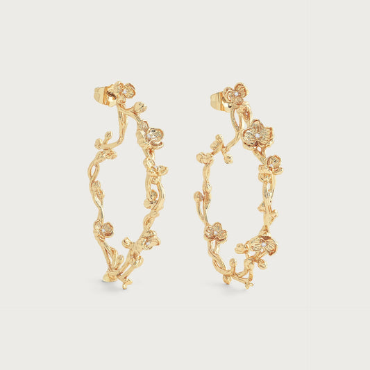 Orchid Hoop Earrings