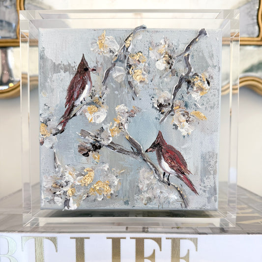 Original Cardinal Art in Acrylic Frame