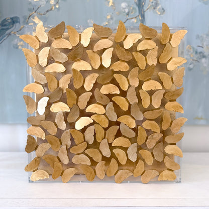 Gilded Butterflies on Acrylic with Gold Leaf Canvas