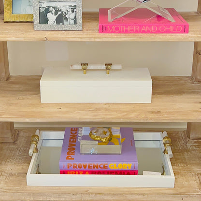 Long White Box with Alabaster Handle