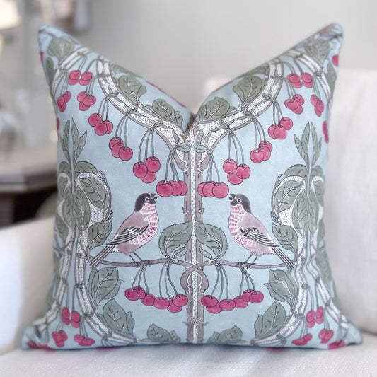 22x22 Birds & Cherry Red