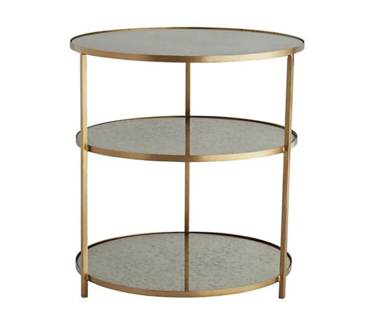 Three Tier Mirror Side Table