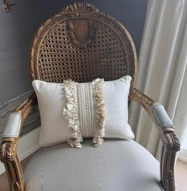 Lux Silk Lumbar Pillow with Tassel Fringe