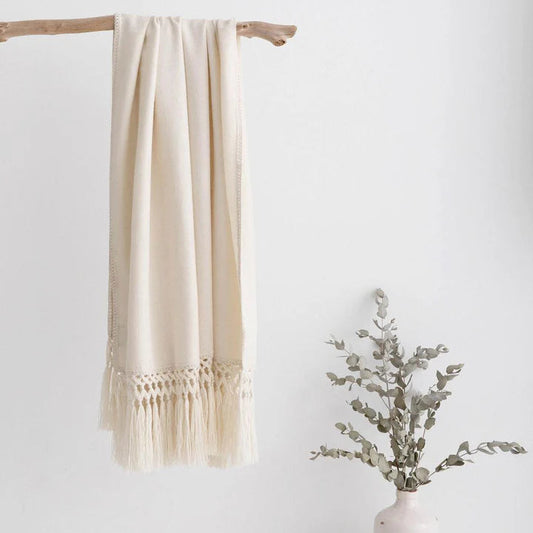 Alpaca Woven Ivory Throw