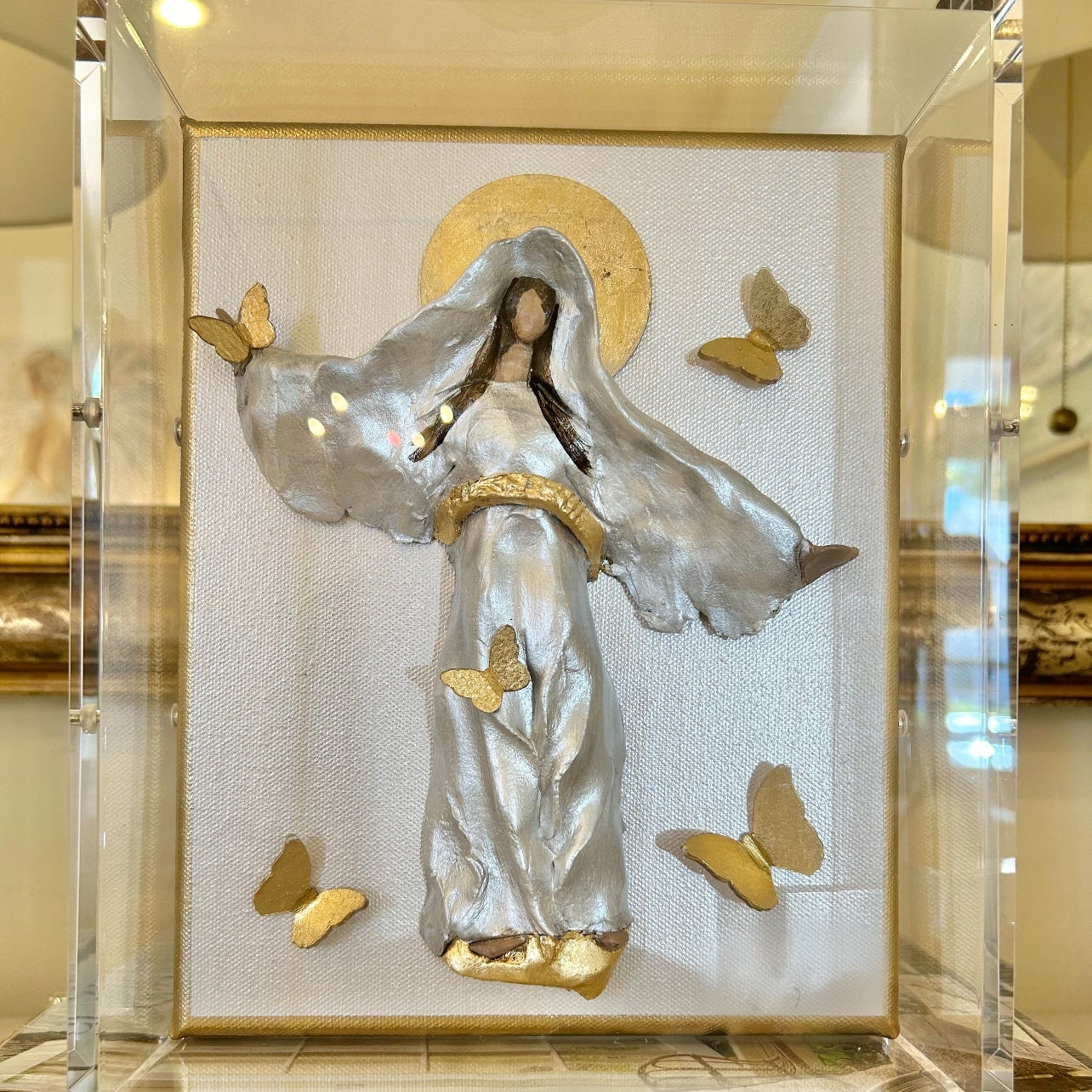 Sculpted Mary with Butterflies